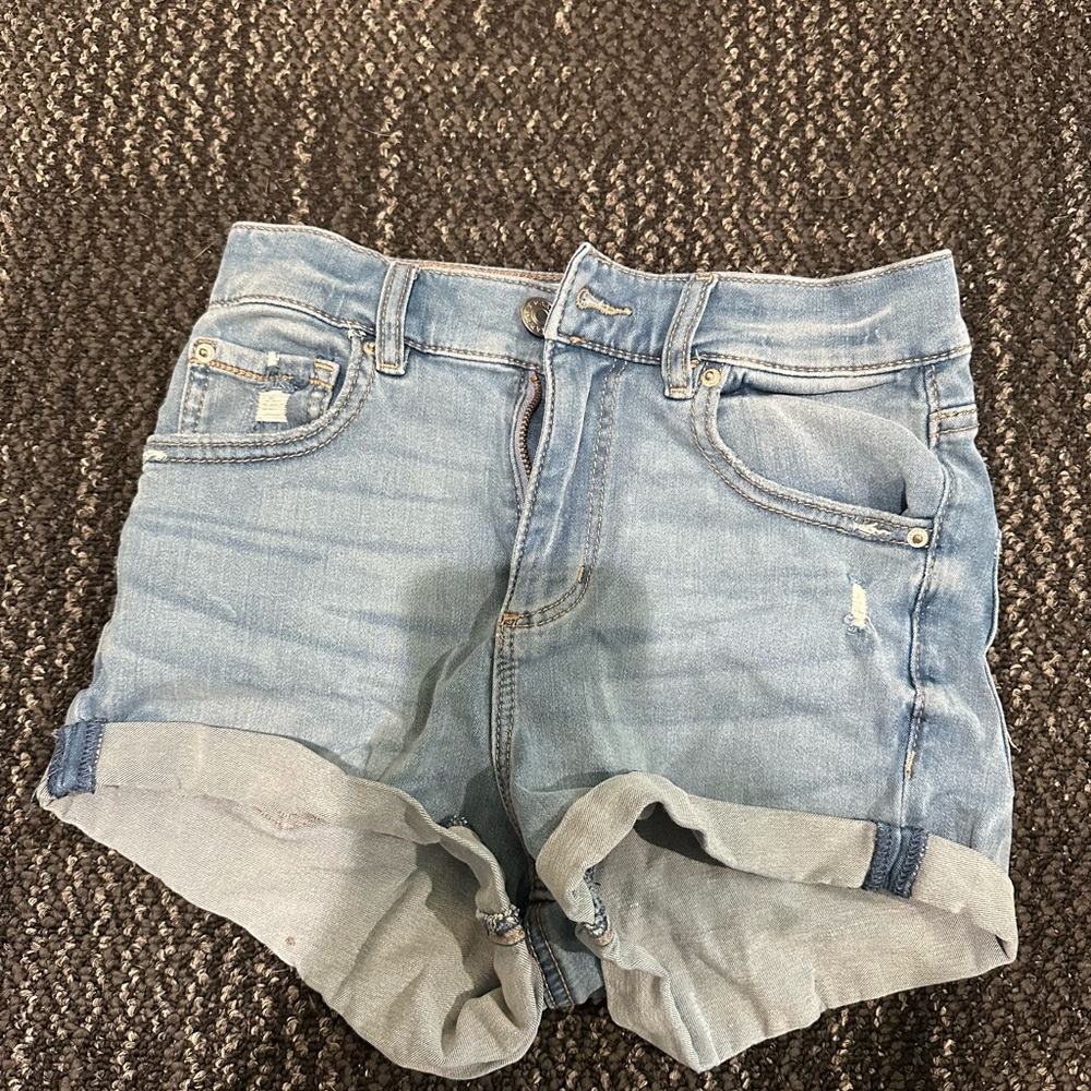 Blue Jean shorts. Garage